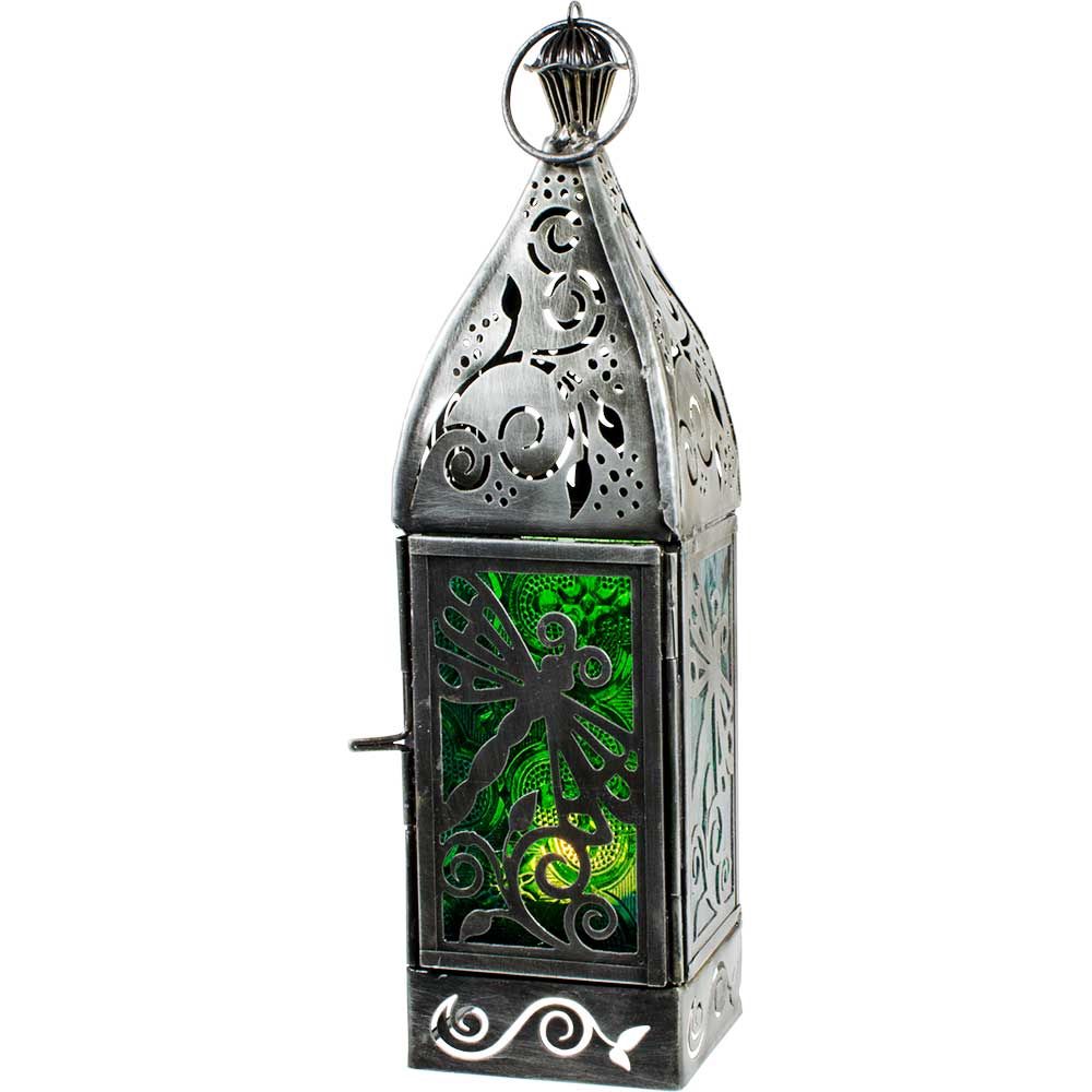Dragonfly Lantern (Metal &Glass) 9"