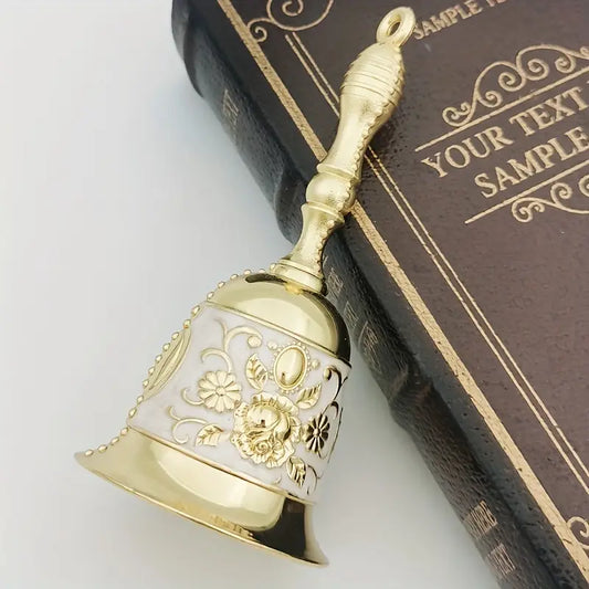 Vintage Ritual Protection Bell - White & Gold