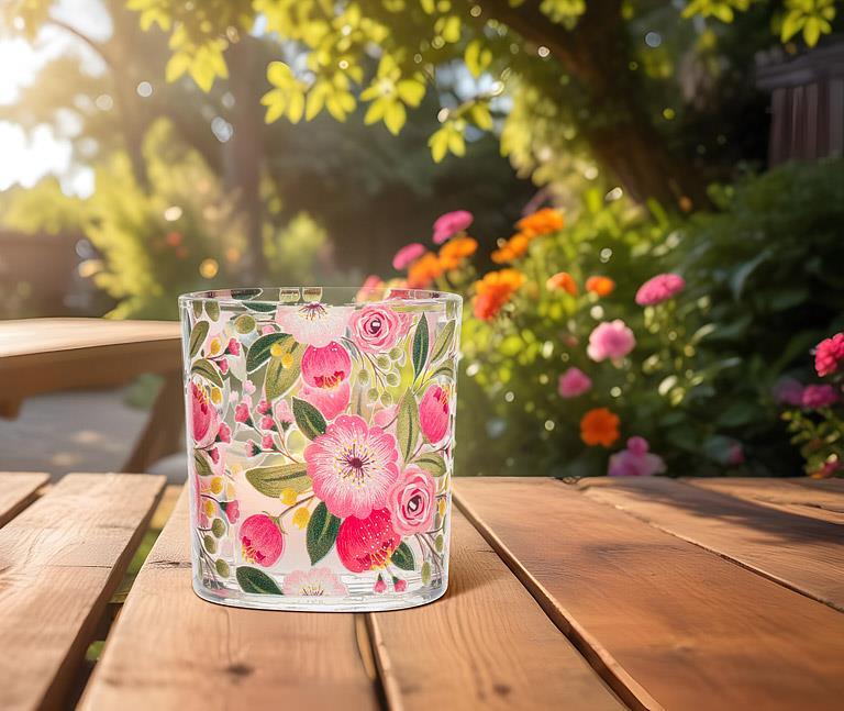 Bright Florals Votive Candle Holder