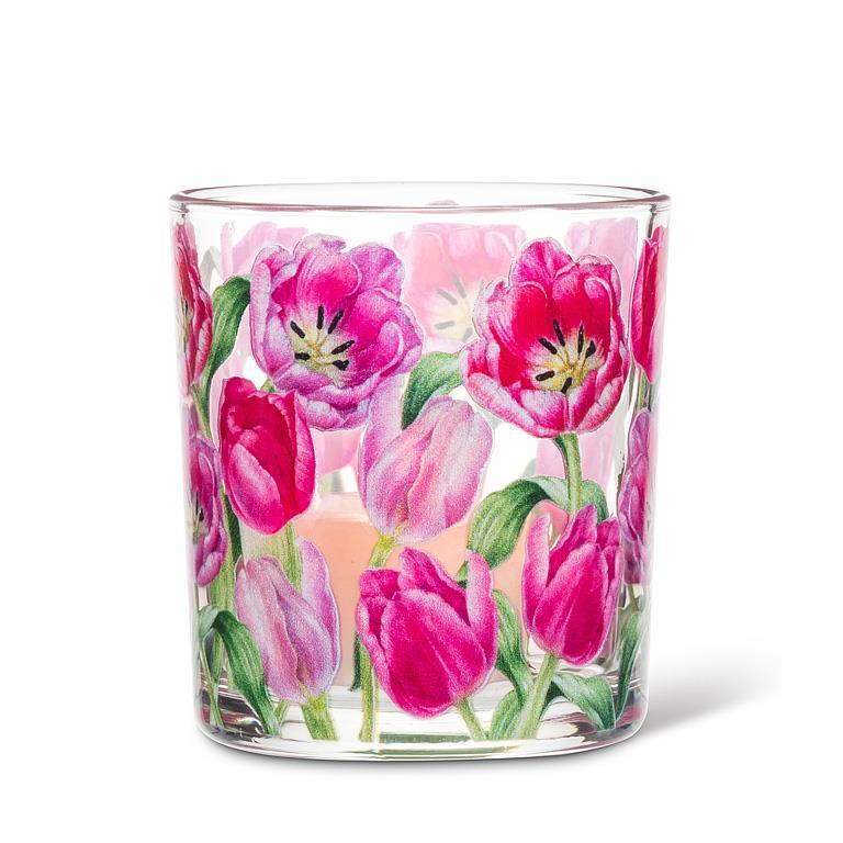 Pink Tulip Votive Candle Holder