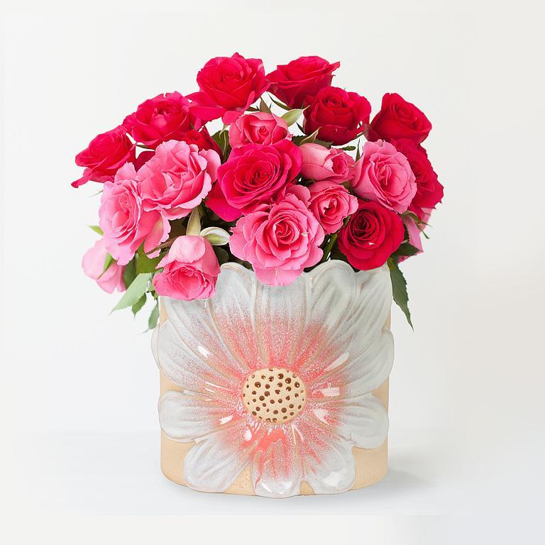 Pink Daisy Planter - Large