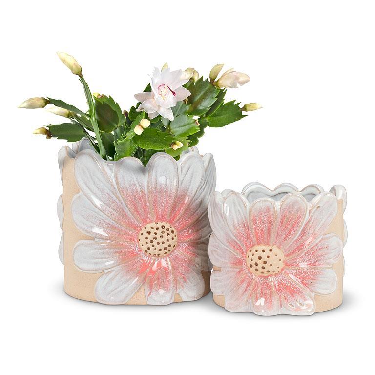 Pink Daisy Planter - Large