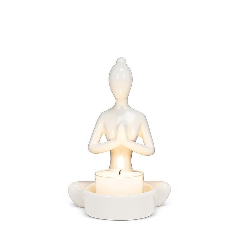 Yoga Tealite Holder - Hands Up Lotus