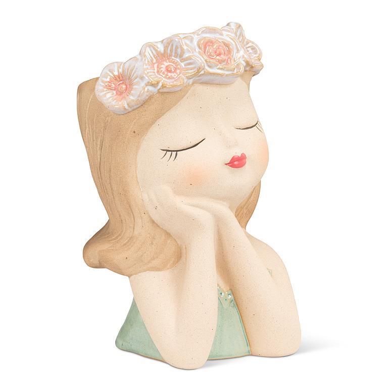 Daydream Girl with Floral Crown Planter - Large