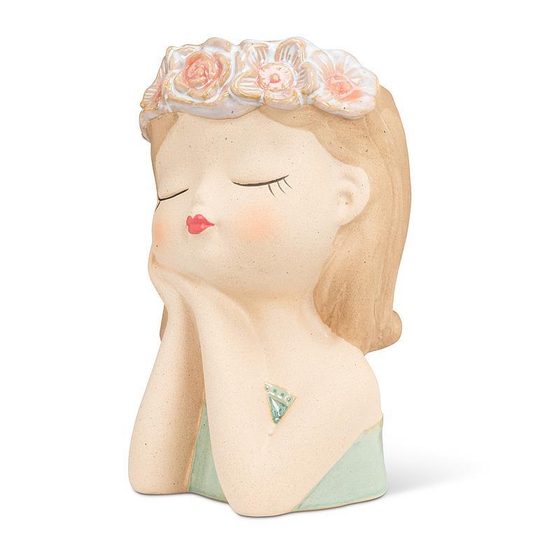 Daydream Girl with Floral Crown Planter - Large