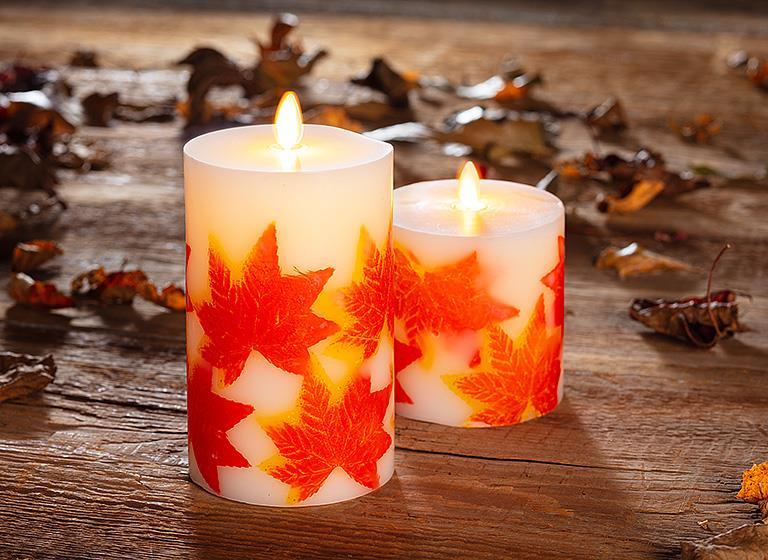 Reallite Flameless Candle - Medium Maple Leaf