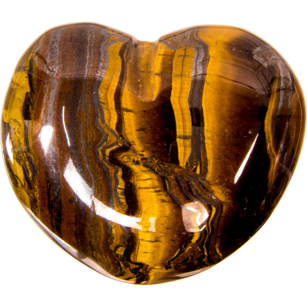 Puffed Gemstone Heart - Tiger Eye