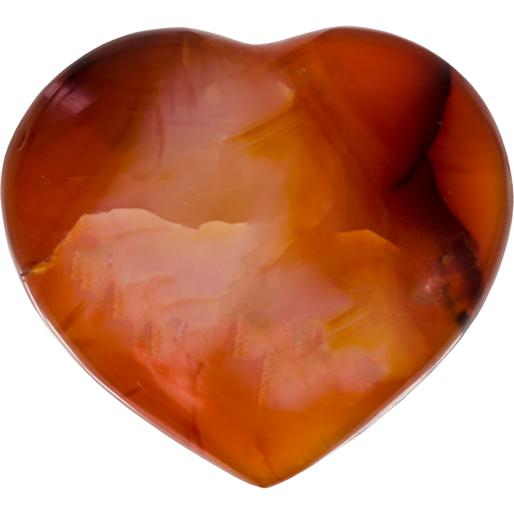 Puffed Gemstone Heart - Carnelian