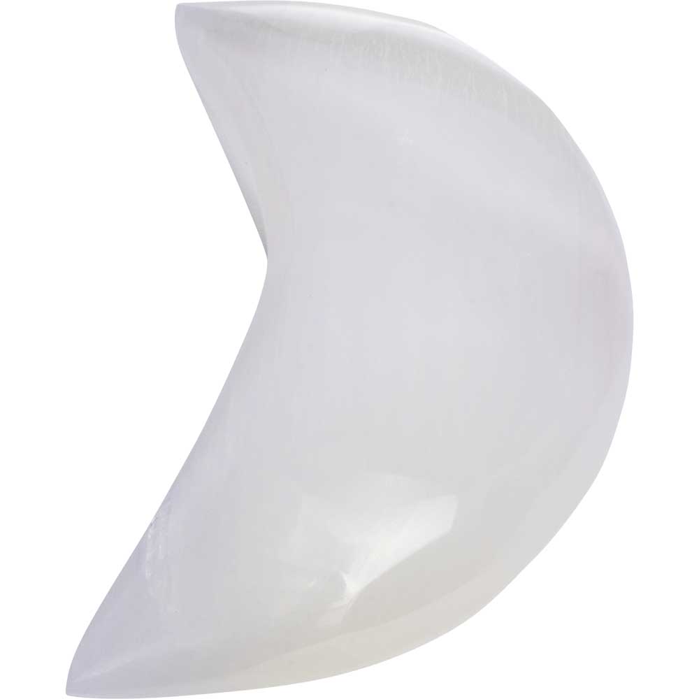 Selenite Puffed Crescent Moon