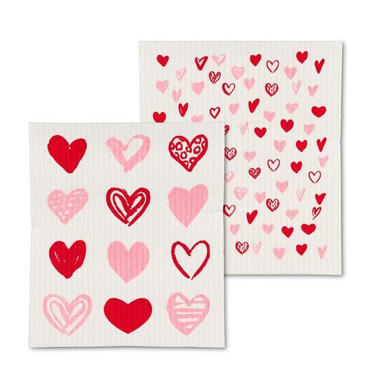 Amazing Swedish Dishcloth - Hearts (Set of 2)
