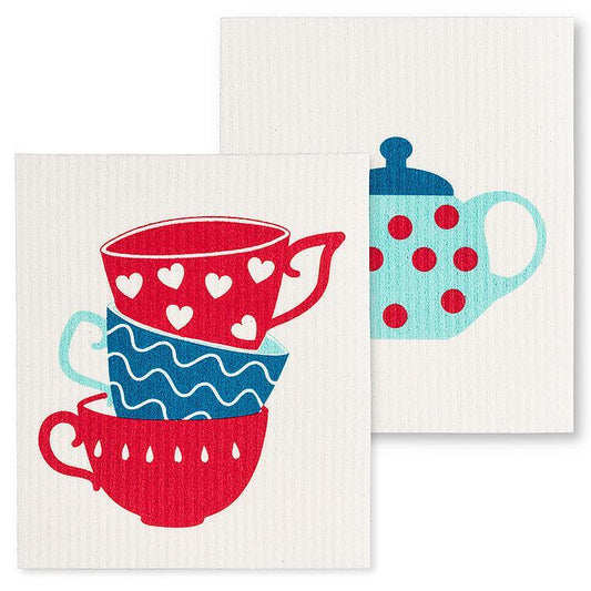 Amazing Swedish Dishcloth - Teapot & Cups (Set of 2)
