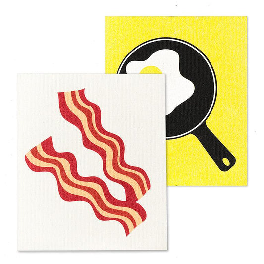 Amazing Swedish Dishcloth - Bacon and Eggs (Set of 2)