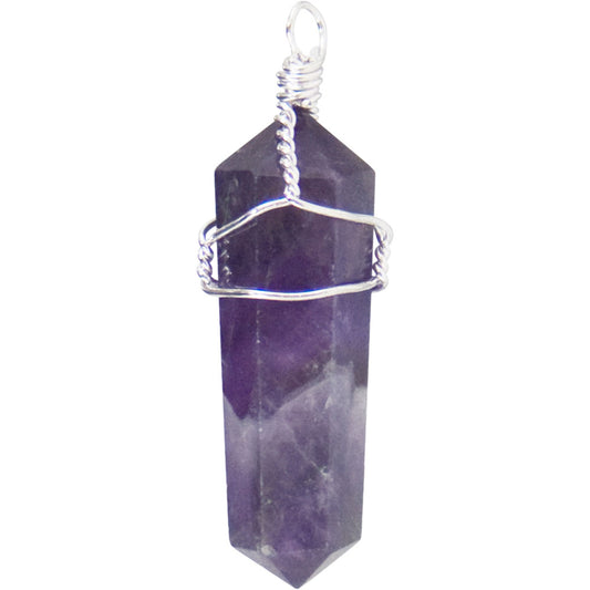 Amethyst Wire Wrapped Point Pendant