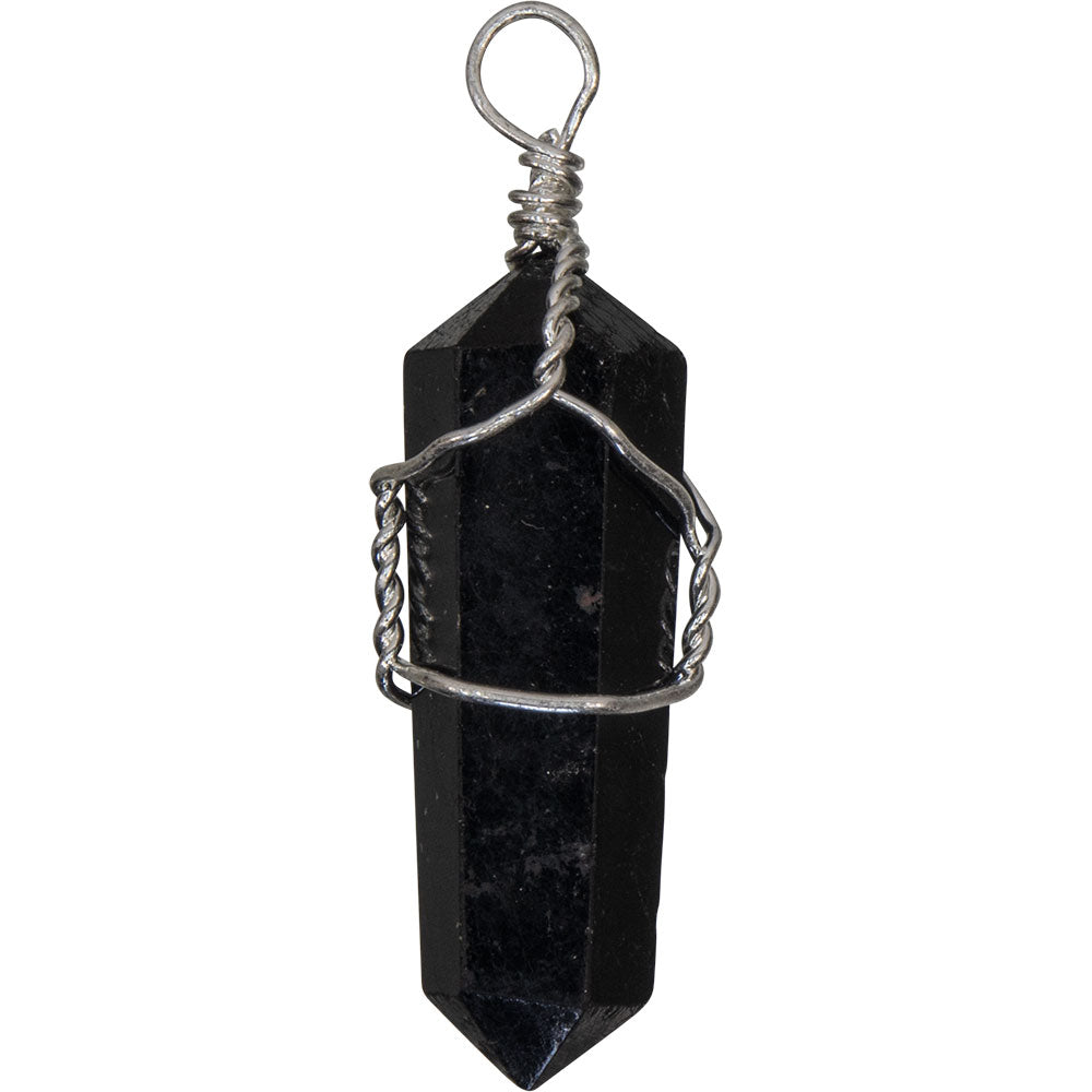 Black Tourmaline Wire Wrapped Pendant