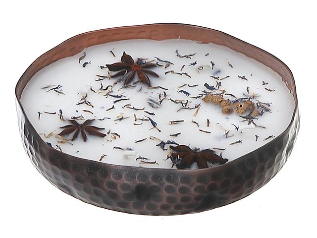 Botanical Soy 4 Wick Candle in Bronze Dish 10.6 oz - Rose Plum