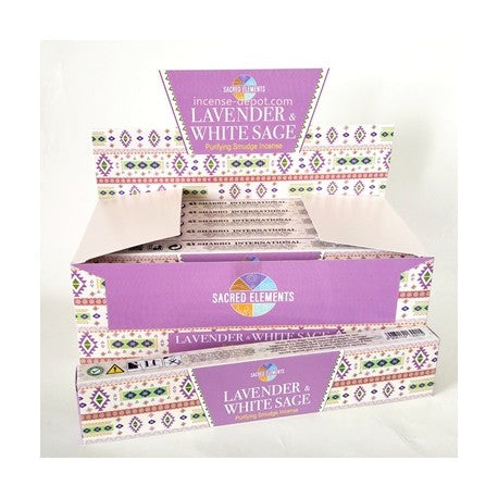 Sacred Elements Lavender & White Sage Purifying Stick Smudge Incense 15g