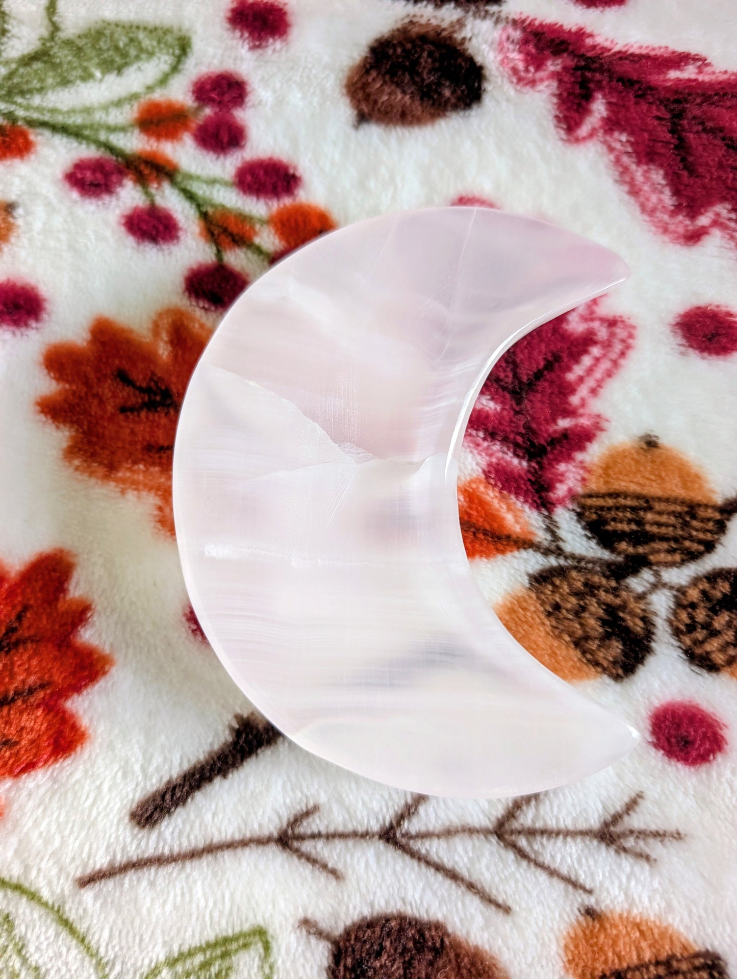 Pink Calcite Crescent Moon Bowl