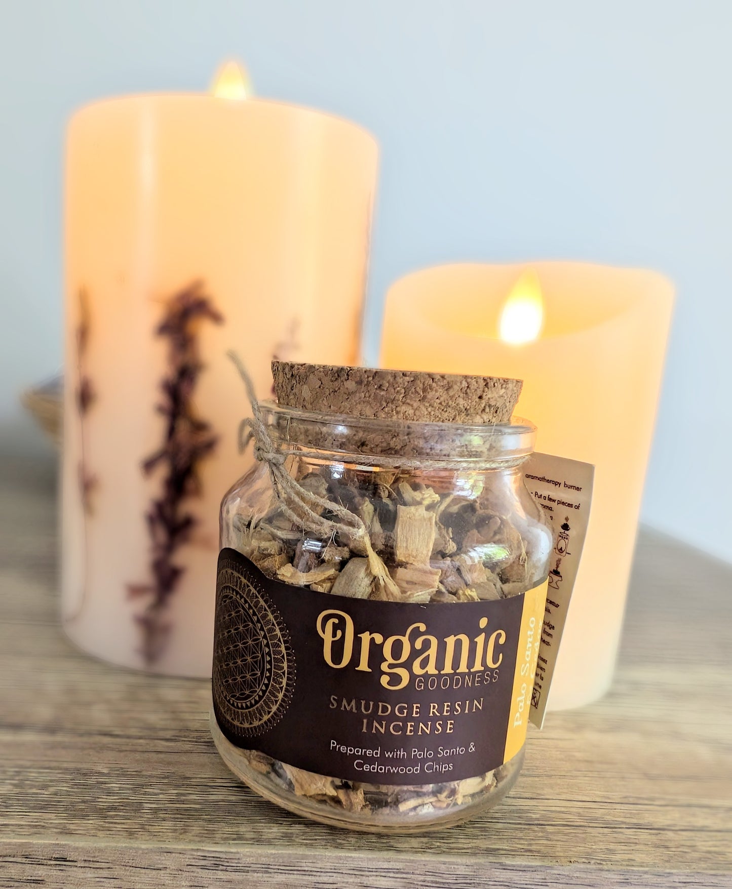 Song of India Organic Goodness Smudge Resin Incense - Palo Santo & Cedar