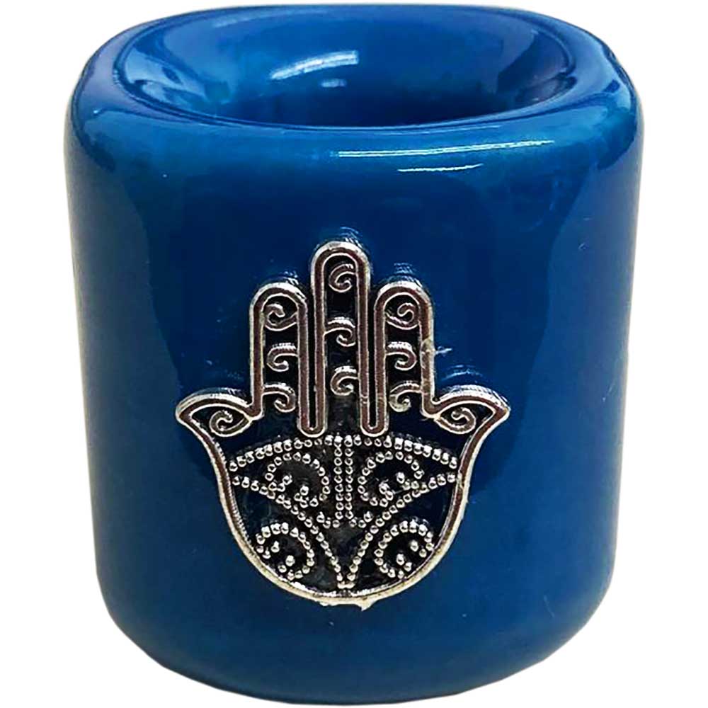 Blue Mini Candle Holder - Fatima Hand
