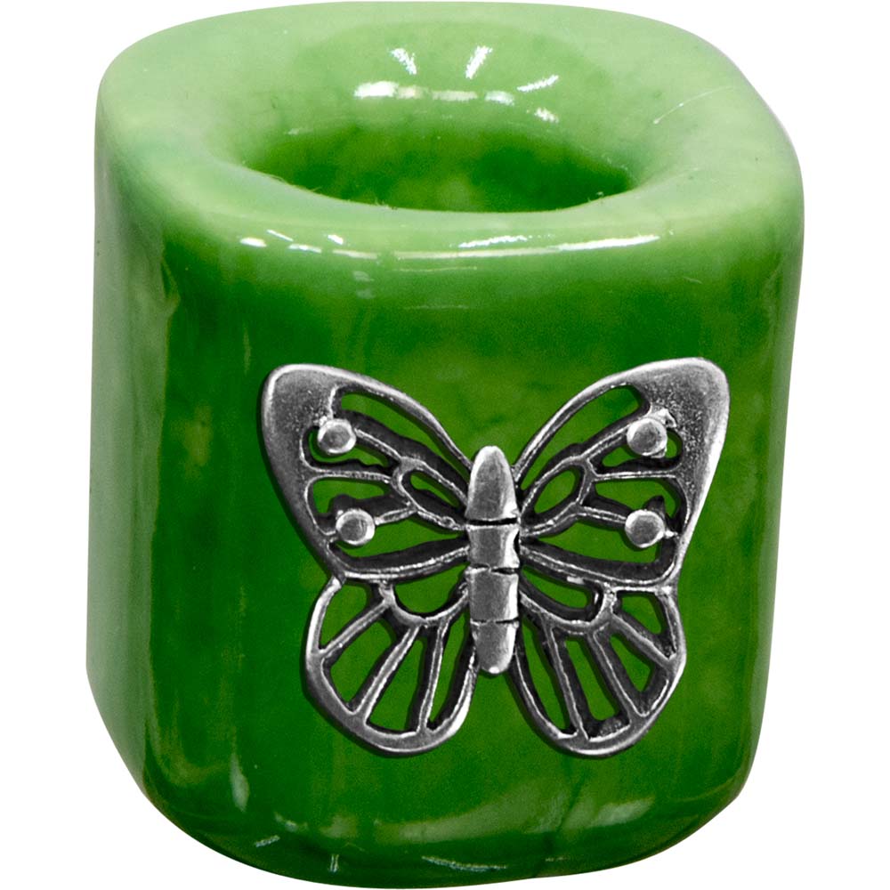 Green Mini Candle Holder - Butterfly