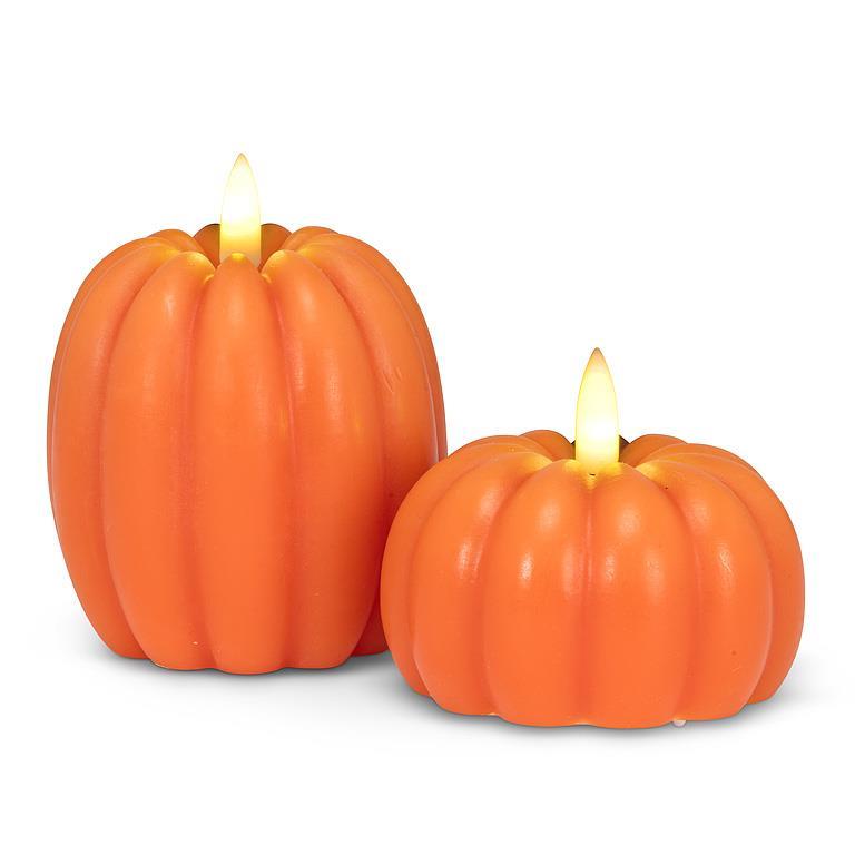 Medium Low Pumpkin LED Candle