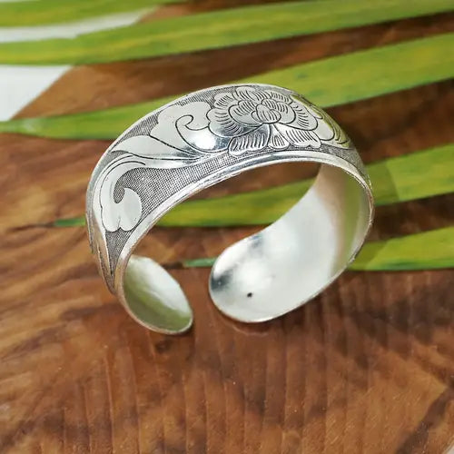 Peony Embroidered Bangle