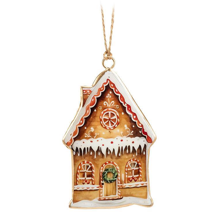Gingerbread House Retro Ornament