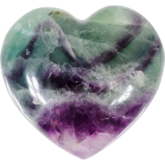 Puffed Gemstone Heart - Fluorite