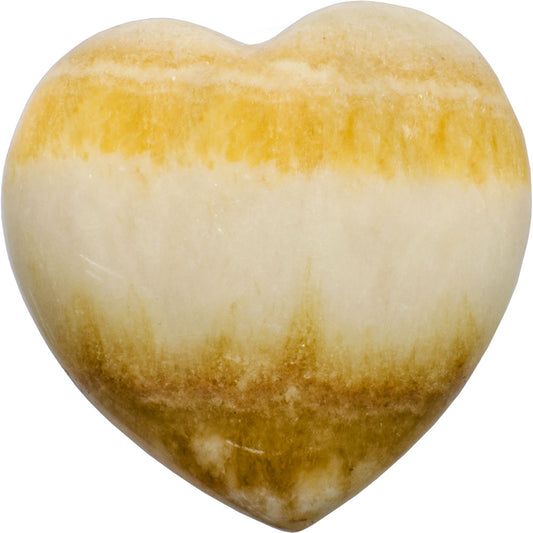 Puffed Gemstone Heart - Orange Calcite