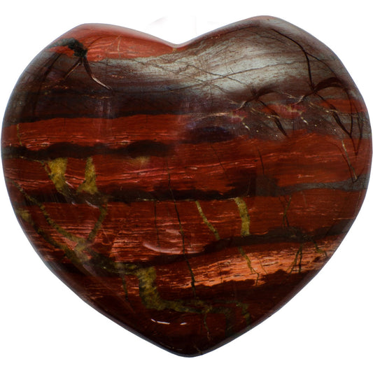 Puffed Gemstone Heart - Poppy Jasper