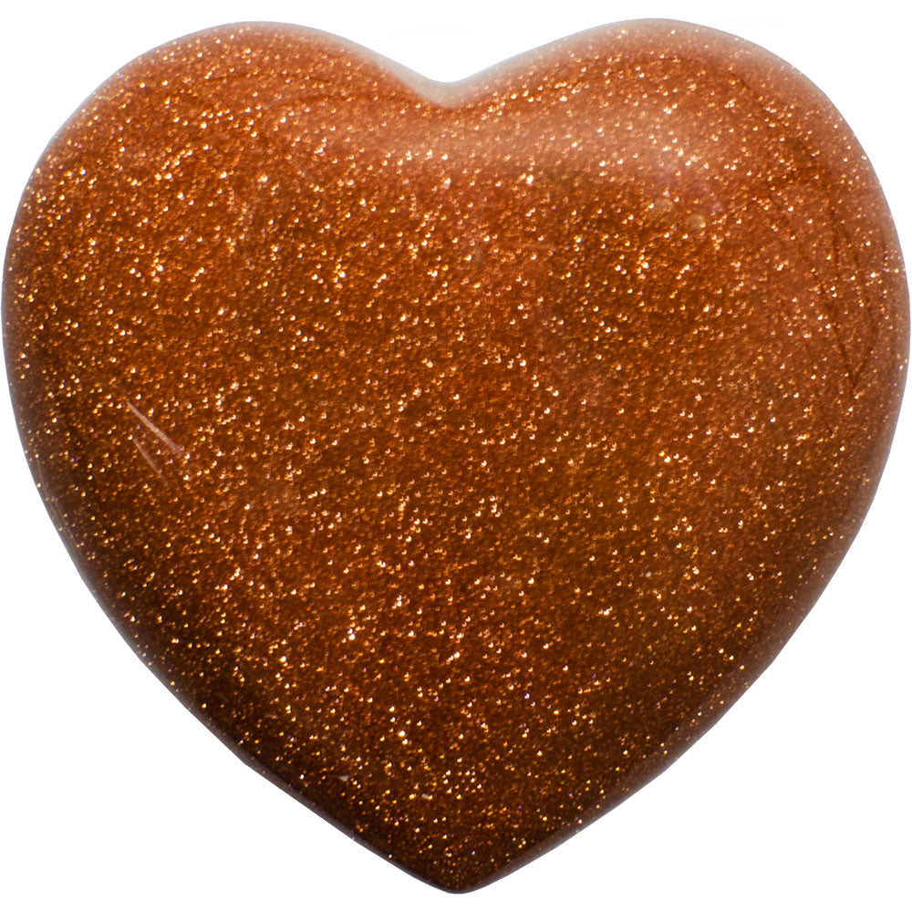 Puffed Gemstone Heart - Goldstone