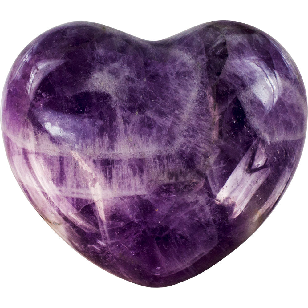 Puffed Gemstone Heart - Chevron Amethyst