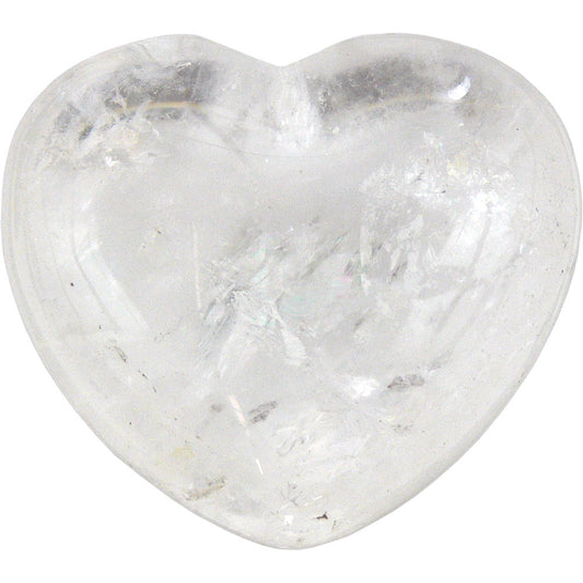 Puffed Gemstone Heart - Clear Quartz