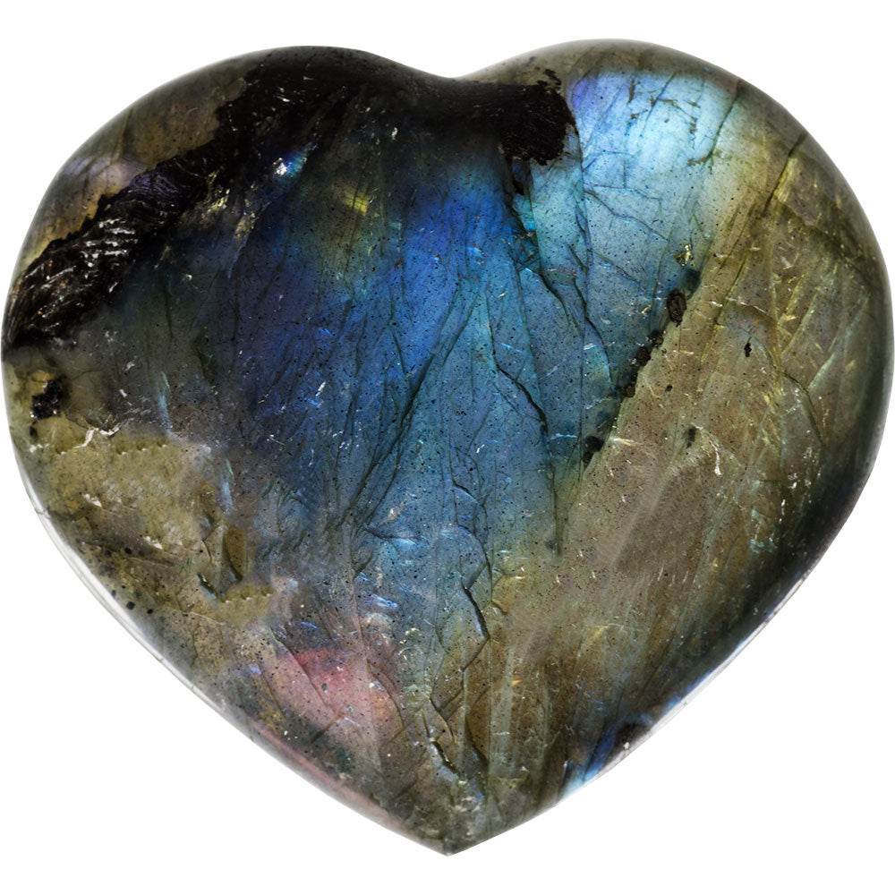 Puffed Gemstone Heart - Labradorite