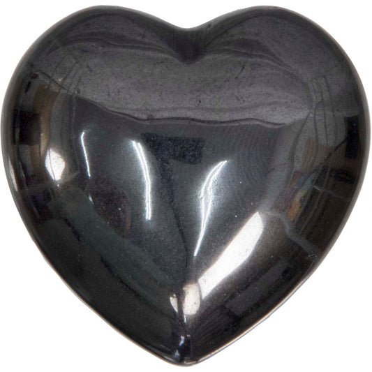 Puffed Gemstone Heart - Hematite