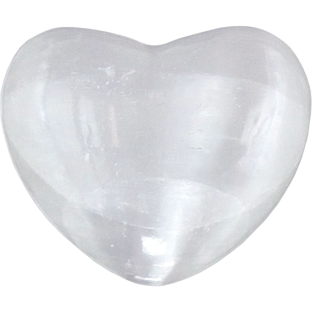 Puffed Gemstone Heart - Selenite