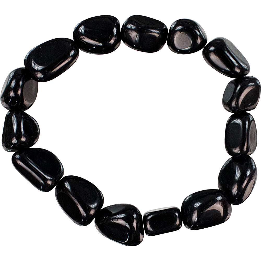 Tumbled Black Obsidian Bracelet