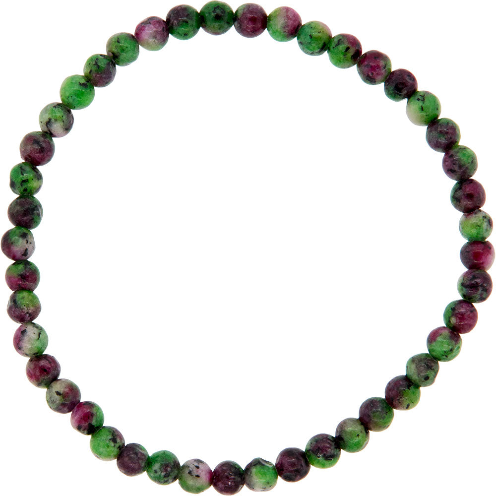 Ruby Zoisite Gemstone Bracelet 4mm