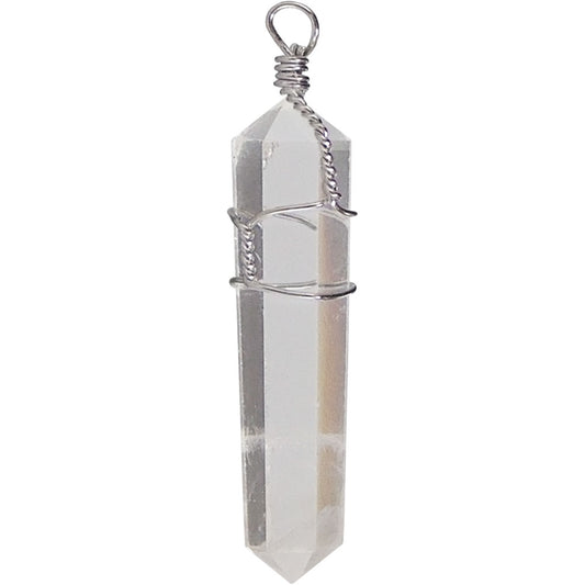 Clear Quartz Wire Wrapped Point Pendant