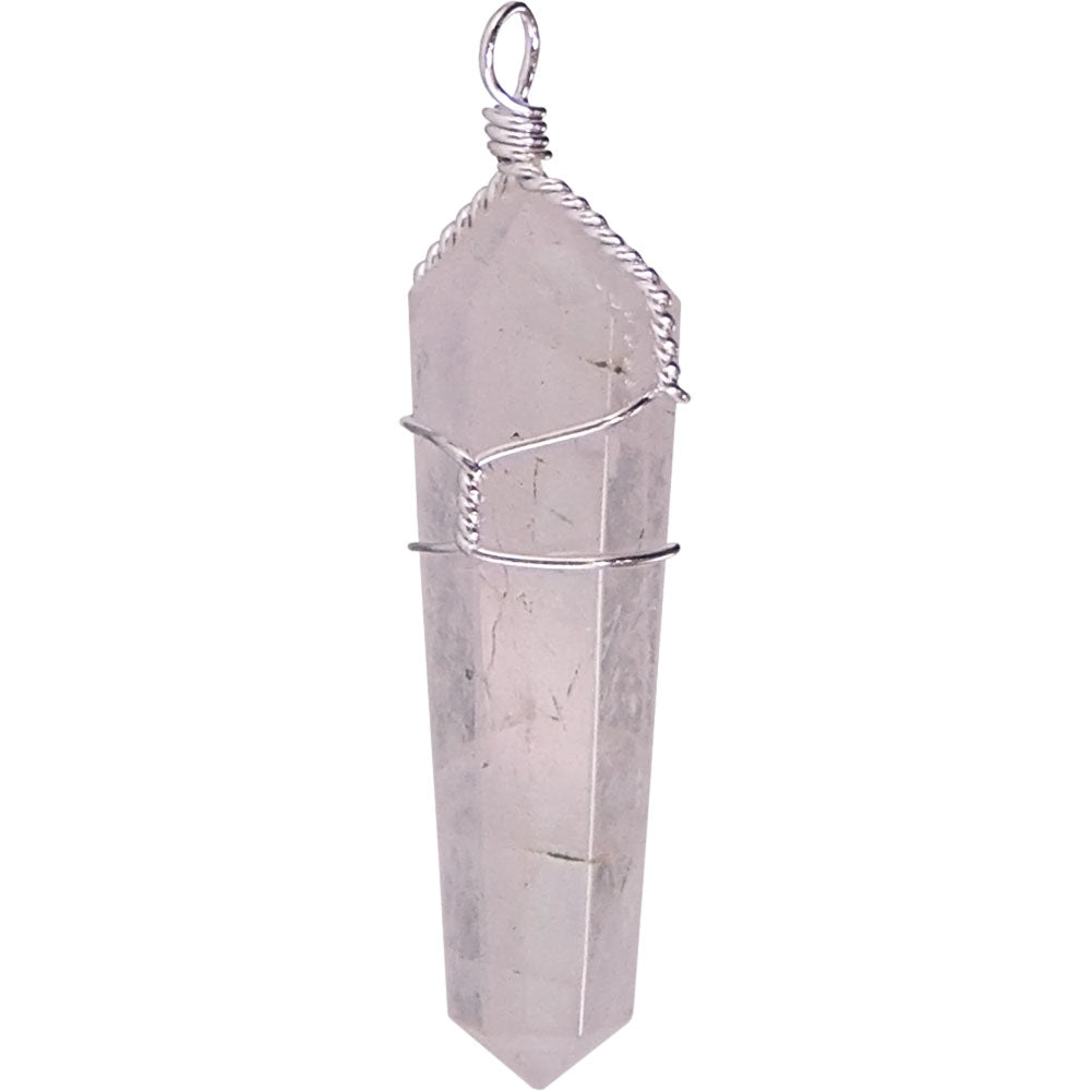 Rose Quartz Wire Wrapped Point Pendant
