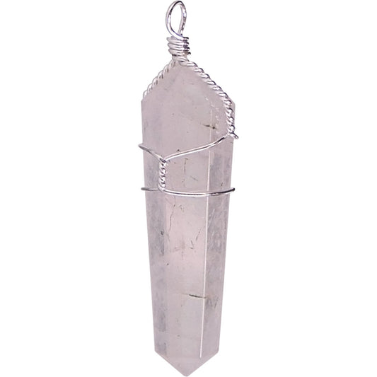 Rose Quartz Wire Wrapped Point Pendant