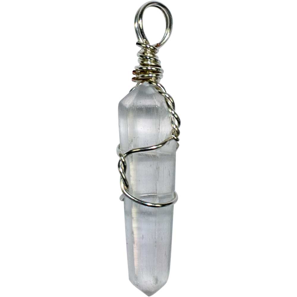 Selenite Wire Wrapped Point Pendant