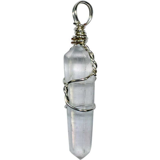 Selenite Wire Wrapped Point Pendant
