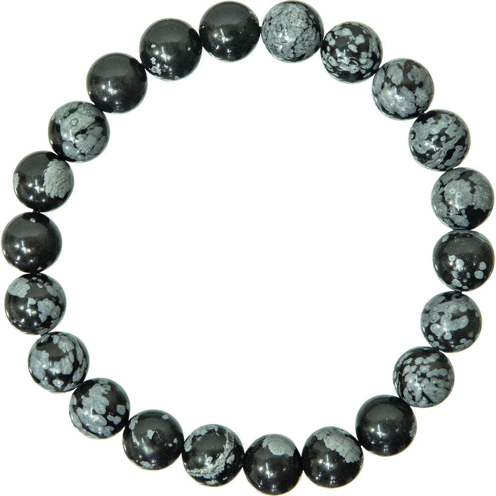 Snowflake Obsidian Gemstone Bracelet 8mm