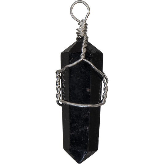 Black Tourmaline Wire Wrapped Pendant