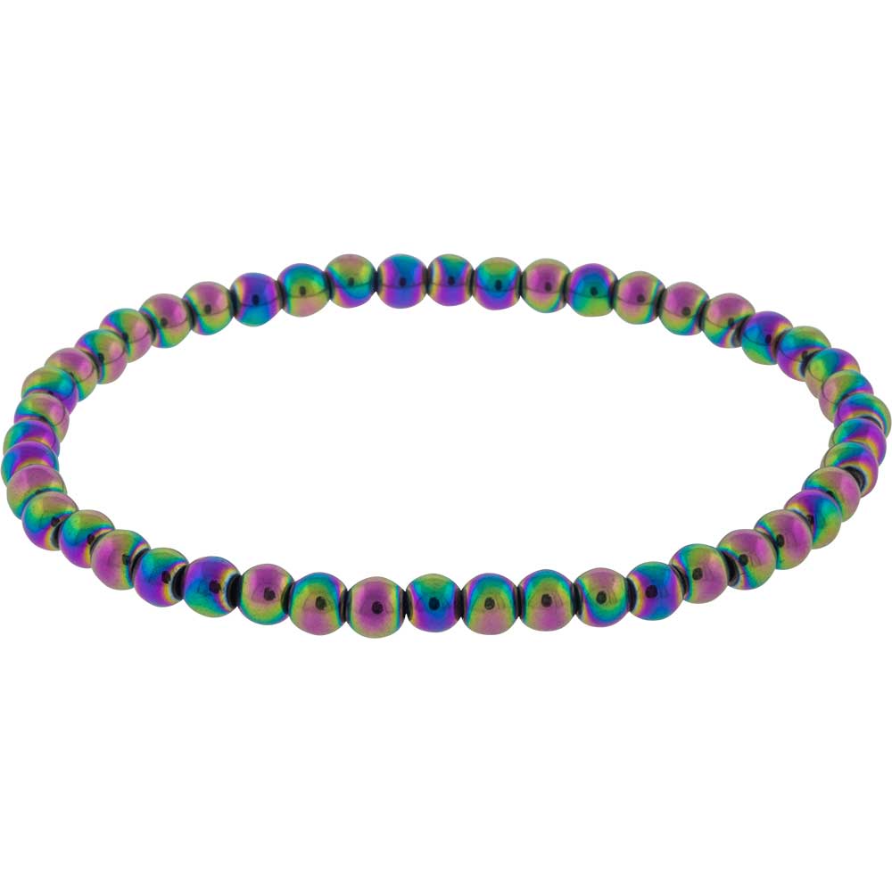 Rainbow Hematite Gemstone Bracelet 4mm