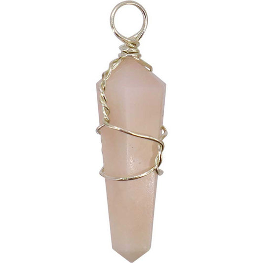 Pink Opal Wire Wrapped Point Pendant