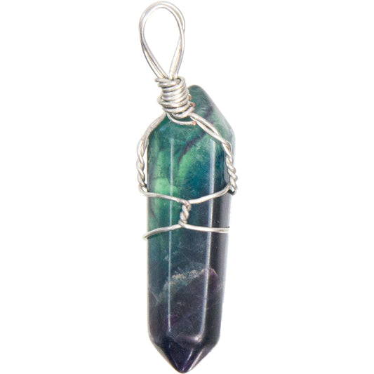 Fluorite Wire Wrapped Point Pendant