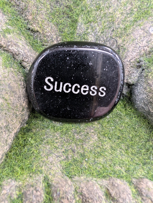 Positive Word Gemstone - Success (Black Obsidian)