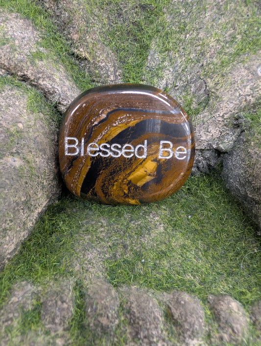 Positive Word Gemstone - Blessed Be (Tiger Eye)